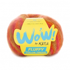 Wow Fluffy Color Trend Katia 303 Orange-Erdbeerrot-Pistaziengrün