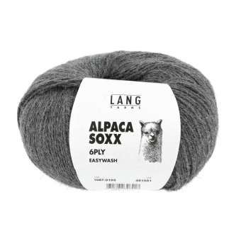 Alpaca Soxx 6-fach Lang Yarns 105 Dunkelgrau Melange