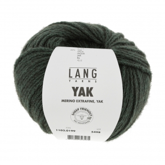 Yak Lang Yarns 199 Armeegrün Melange