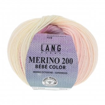 Merino 200 Bebe Color Lang Yarns 354 BUNT ROSA/BLAU/GELB