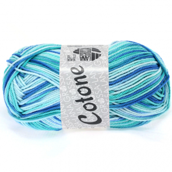 Cotone Print Lana Grossa 312 Eisblau/Helltürkis/Blau