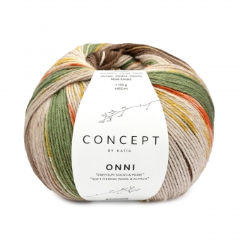 Onni Socks 4-fach Katia Concept 400 Braun-Rostrot-Ocker