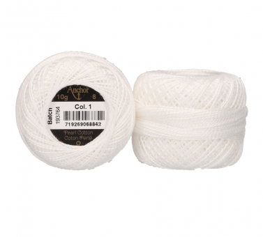 Anchor Perlgarn Stärke 8 - 10g 1 Weiß