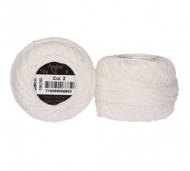 Anchor Perlgarn Stärke 8 - 10g 2 Rohweiß