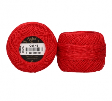 Anchor Perlgarn Stärke 8 - 10g 46 Rot