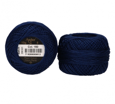 Anchor Perlgarn Stärke 8 - 10g 150 Nachtblau