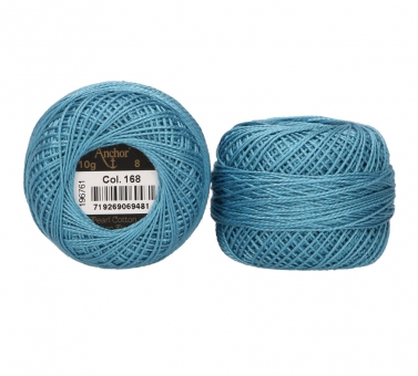 Anchor Perlgarn Stärke 8 - 10g 168 Lichtblau