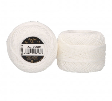 Anchor Perlgarn Stärke 12 - 5g 1 Weiss