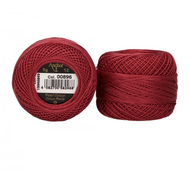 Anchor Perlgarn Stärke 12 - 5g 896 Granat