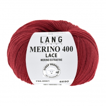 Merino 400 Lace Lang Yarns 061 ROT MELANGE