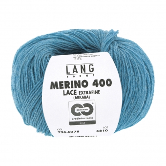 Merino 400 Lace Lang Yarns 378 Türkis Melange