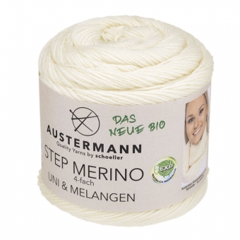 Step Merino 4-fach Uni & Melange Austermann 1000 natur