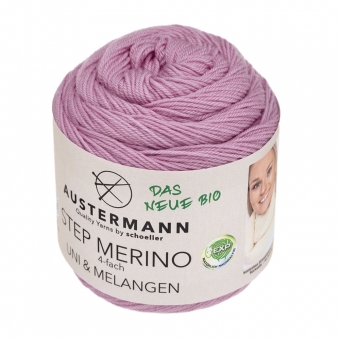 Step Merino 4-fach Uni & Melange Austermann 1003 magnolie