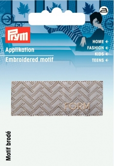 Applikation Label FORM grau 