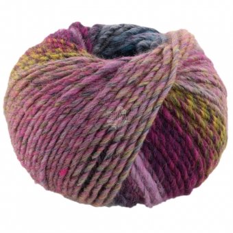 Colors For You Lana Grossa 152 Blauviolett/Fuchsia/Türkis/Nachtblau/Senfgelb/Braun/Fuchsia/Grau