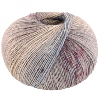 Meilenweit 100 Alpaca Print Lana Grossa 2205 Tauben-/Graublau/Graubeige/Hell-/Nebelgrau/Pflaume