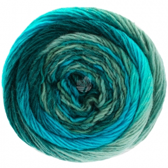 Meilenweit 100 Color Mix Soft Lana Grossa 8052 Dunkelpetrol/Petrolblau/-grün/Hellpetrol/Mint