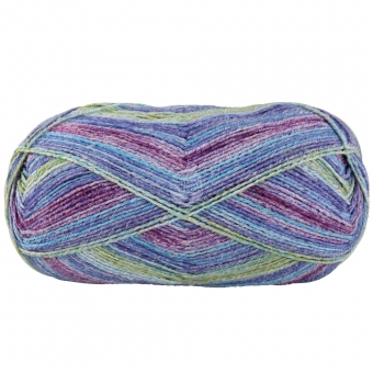 Meilenweit 100 Cotone Vegano Arancia Lana Grossa 6174 Violett/Türkis/Graublau/Limette/Hellblau