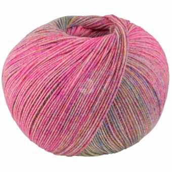 Meilenweit 100 Merino Extrafine Shades Lana Grossa 7226 Pink/Apricot/Türkis/Hellgelb