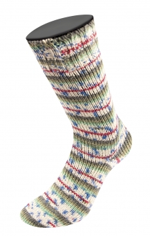 Meilenweit 6-fach Alpaca Uni Lana Grossa % - 1103 Moos-/Wald-/Türkisgrün/Weiß/Dunkelrot/Jeans