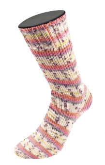 Meilenweit 6-fach Alpaca Uni Lana Grossa % - 1108 Orange/Pink/Grau/Weiß/Zitrusgelb/Brombeer