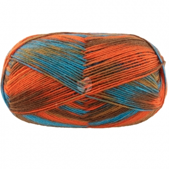 Meilenweit 6-fach Multi Lana Grossa % - 9665 Curry/Ocker/Orange/Türkisblau