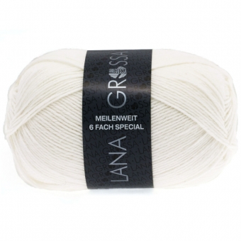 Meilenweit 6-fach Uni Lana Grossa 8840 Weiß
