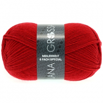 Meilenweit 6-fach Uni Lana Grossa 8966 Rot 
