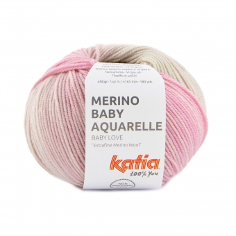 Merino Baby Aquarelle Katia 356 Steingrau-Beige-Rosé