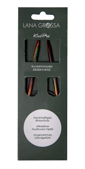 Rundstricknadel Design-Holz Multicolor Lana Grossa 5,0mm x 80cm