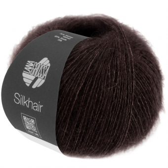 Silkhair Uni und Melange Lana Grossa 209 Schwarzbraun