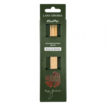 Strumpfstricknadeln Buche Lana Grossa 3,0mm x 15cm