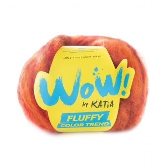 Wow Fluffy Color Trend Katia 304 Rot-Weinrot-Orange