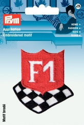 Applikation F1 schwarz/rot/weiß 