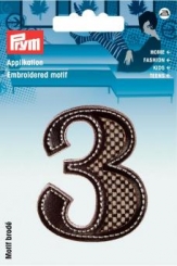 Applikation Label 3 Lederimitat braun 